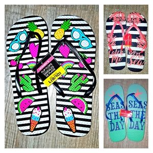 *BRAND NEW*  3 Pairs Of Ladies Flip Flops - All large (9/10) - Discount Shipping